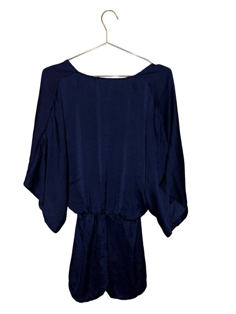 Lulu's Navy Blue V-Neck Belted Romper Size Medium - Picture 3 of 4